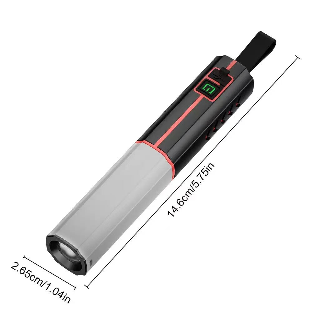 BALDR LED Portable Strong Light Flashlight AH29 Rechargeable Long Range Zoom Torch Outdoor Camping Fishing Hunting Handheld Lamp