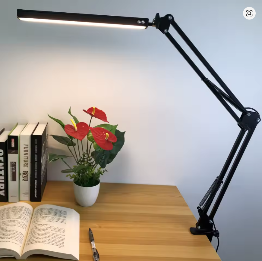 33CM LED Desk Lamp Adjustable Foldable Double Swing Arm Light Eye-Caring For Dormitory Study Office Architect Task Lamp Dimmable
