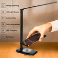 LED Desk Lamp with Wireless Charger,5 Color Modes 10 Brightness Levels Dimmable,360° Foldable Eye-Caring For Home Office Use