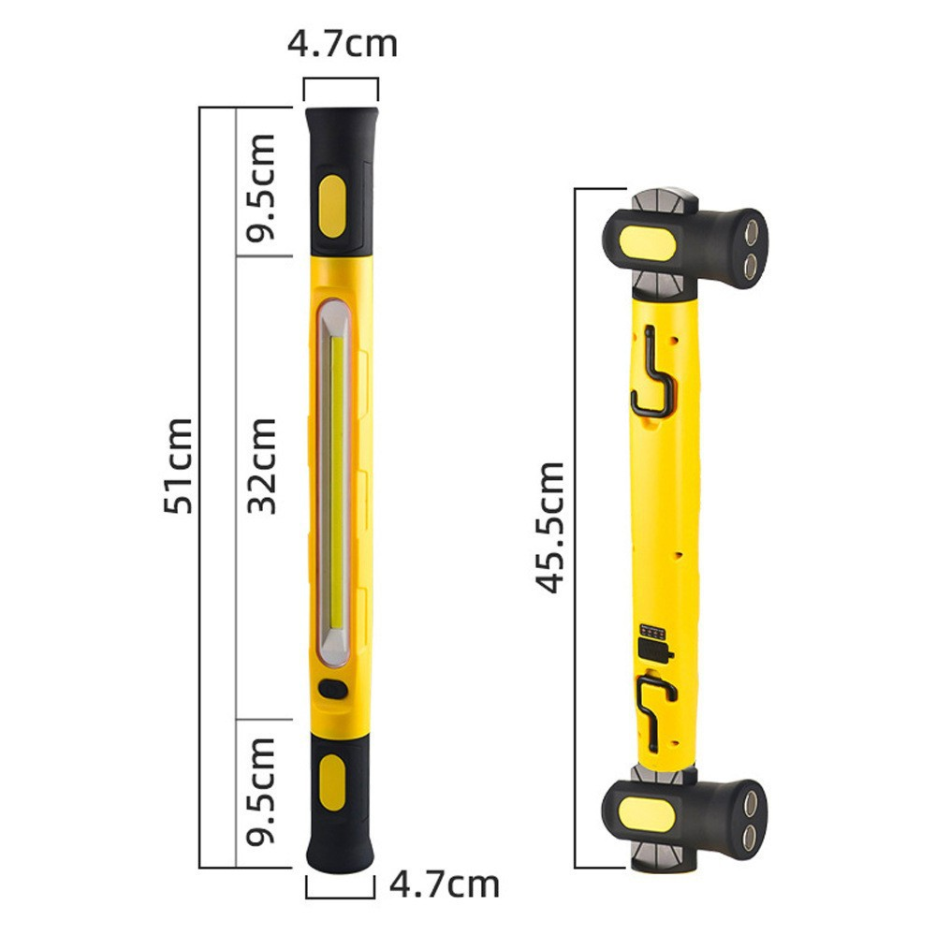 Super Bright Magnetic Work Light Built-in 5200mAh Rechargeable Battery Underhood Work Lamp Bar For Car Repair Outdoor lighting