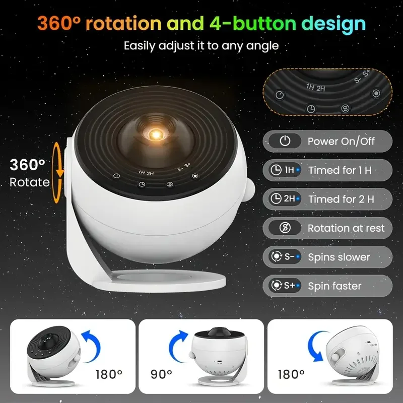 Star Projector Galaxy Night Light HD Lmage Disc Upgraded Planetarium Projector With Remote Control Bluetooth Function For Room