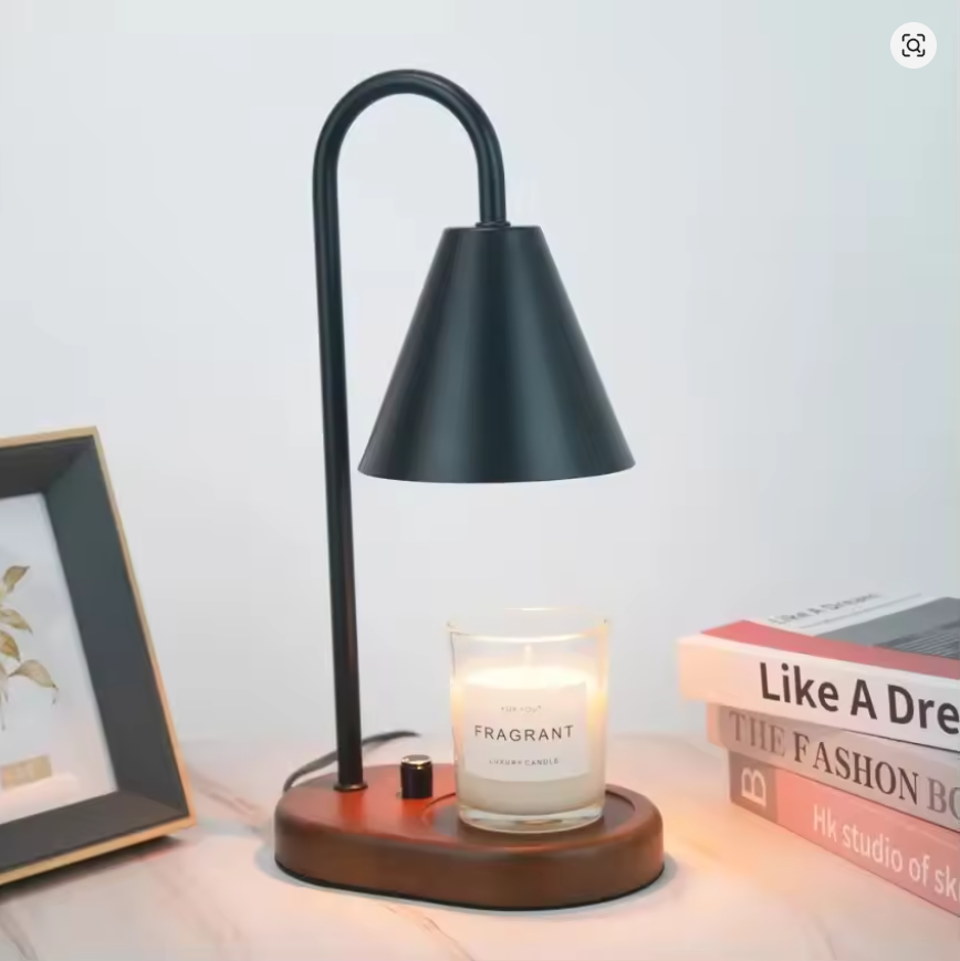 Electric Candle Warmer Lamp with Dimmer Wax Melting Light Creative Aromatherapy Table Wooden Base Bedside Decor Gifts 110V/230V