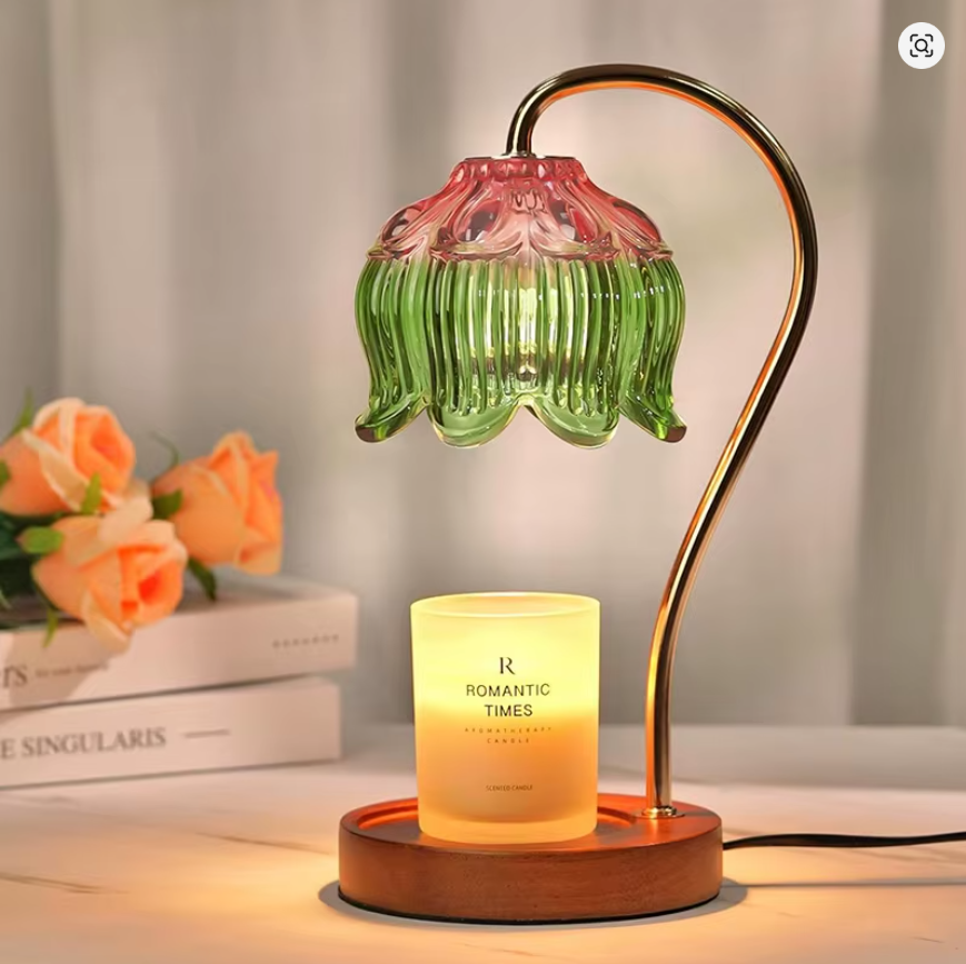 Nordic Glass Candle Warmer Lamp Bedroom Atmosphere Warmer Lamp Retro Lamp Candle Tray Night Light desk Decor Home Decoration ﻿