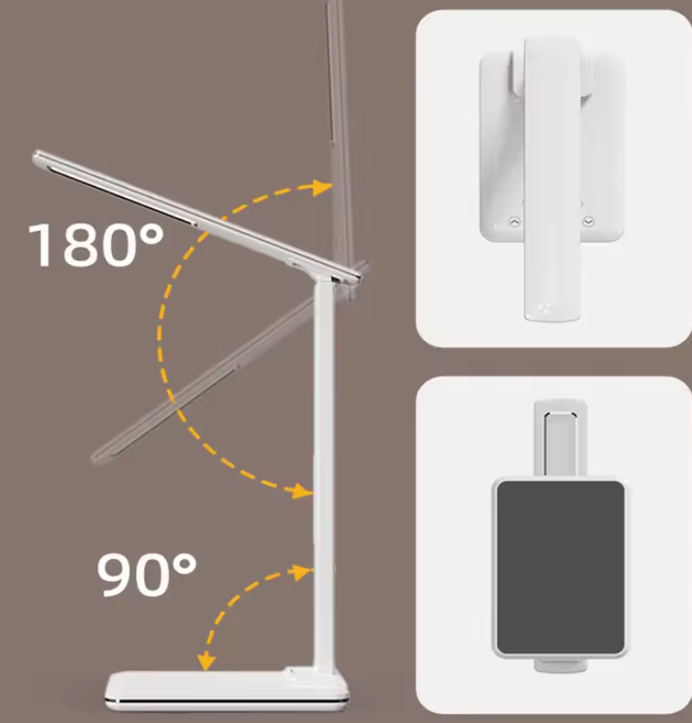 LED Desk Lamp with Wireless Charger and USB Plug in Port Bedside Night Light Touch Dimmable Eye-Caring for Gaming Reading Home