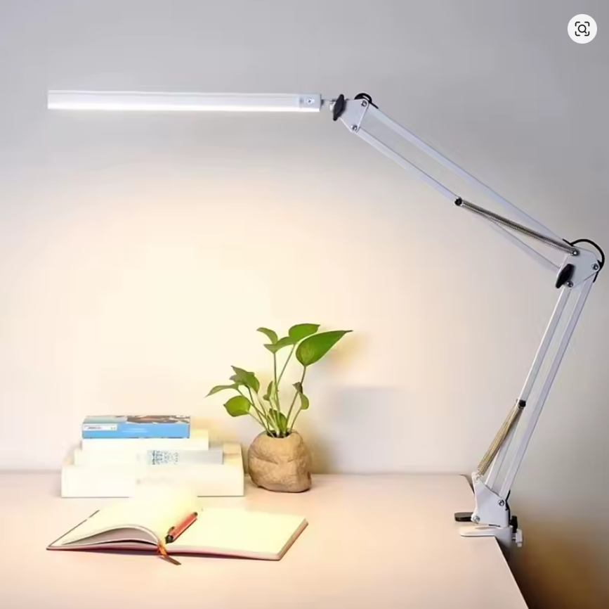 33CM LED Desk Lamp Adjustable Foldable Double Swing Arm Light Eye-Caring For Dormitory Study Office Architect Task Lamp Dimmable