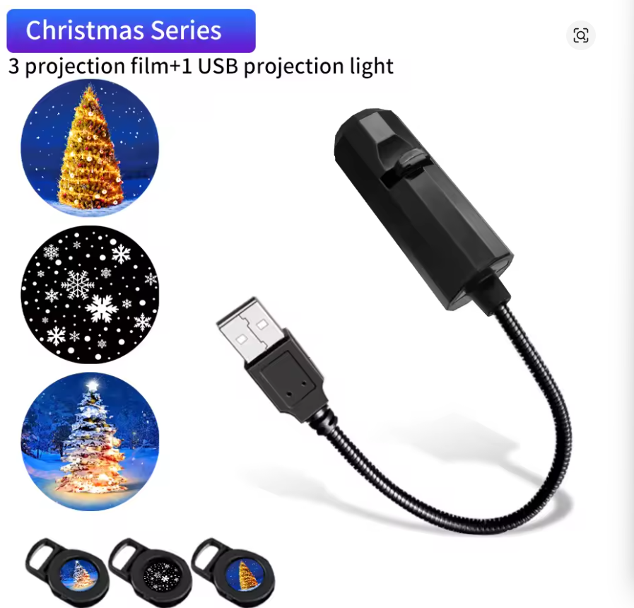 USB Plug Projection Lamp Planet/Halloween/Christmas Theme Replacement Lamp Strip Indoor Ceiling Decoration Projection Lamp