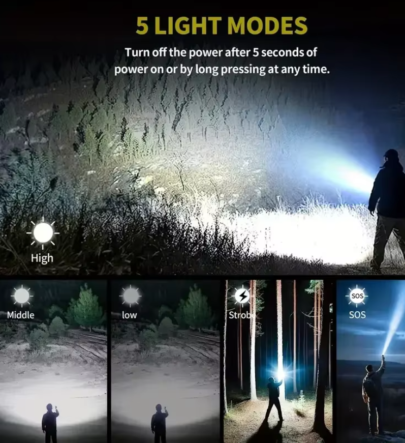 Strong light far-reaching bright laser cannon flashlight with side light emergency repair multi-functional lighting aluminum alloy flashlight