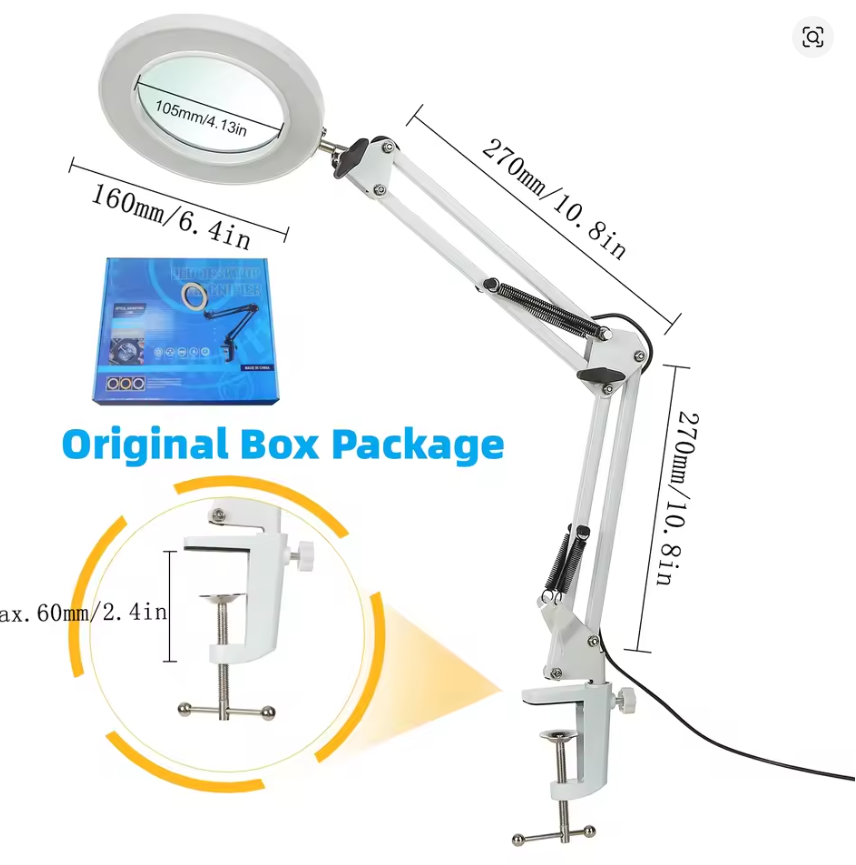 72LED 8X/10X NEW Illuminated Magnifier USB 3 Colors LED Magnifying Glass for Soldering Iron Repair/Table Lamp/Skincare Beauty