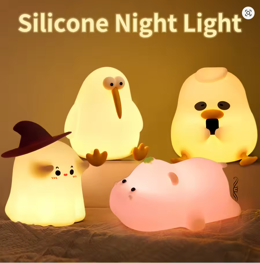 New Silicone Night Light Rechargeable LED Lamp Touch Switch 30Min Timing Bedroom Bedside LED Light Room Decor Children's Gift