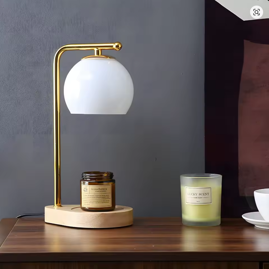 Fragrance Wax Melter Lamp, Flameless Candle Warmer Metal Aroma Diffuser with Gift Box, Decorative Light in European American