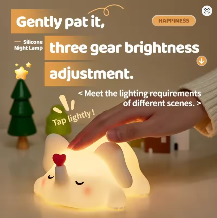 New Silicone Night Light Rechargeable LED Lamp Touch Switch 30Min Timing Bedroom Bedside LED Light Room Decor Children's Gift