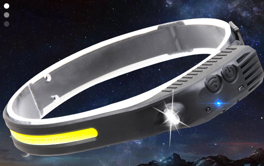 COB LED Induction Headlamp USB Rechargeable Lamp with Built-in Battery Outdoor Camping Fishing Light Emergency Working Lantern