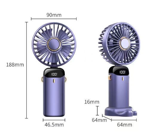 Hand Held Personal Fan With Built-In Phone Stand HF-01