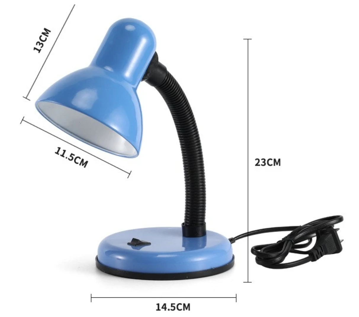 203-Flexible Gooseneck Desk Lamp with LED Bulb, 6000K Metal Table Lamp for Office, Living Room, Bedroom, College Dorm