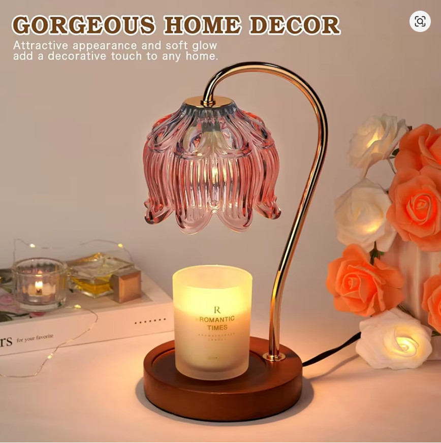 Nordic Glass Candle Warmer Lamp Bedroom Atmosphere Warmer Lamp Retro Lamp Candle Tray Night Light desk Decor Home Decoration ﻿