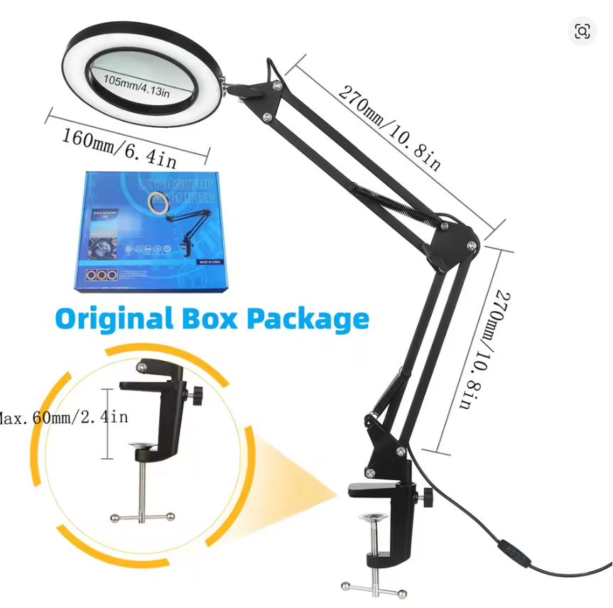 72LED 8X/10X NEW Illuminated Magnifier USB 3 Colors LED Magnifying Glass for Soldering Iron Repair/Table Lamp/Skincare Beauty