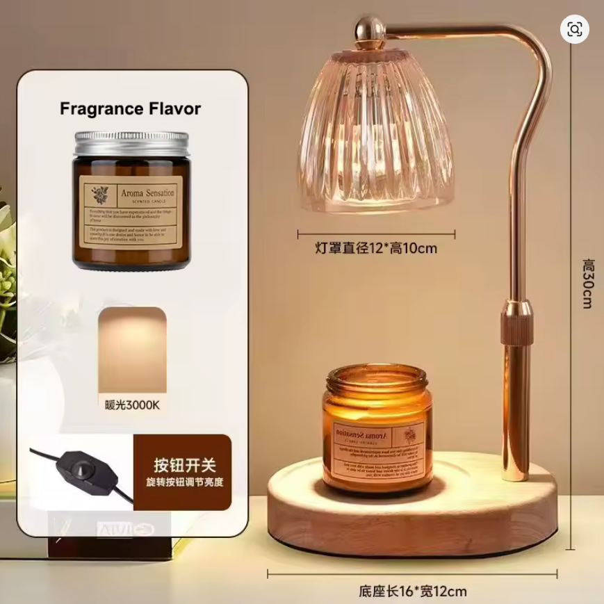 AC-220V Aromatherapy Candle Heating Lamp Deodorize 50W Dimmable Cafe Ambient Light Romantic Atmosphere Desktop Decorative Lamp