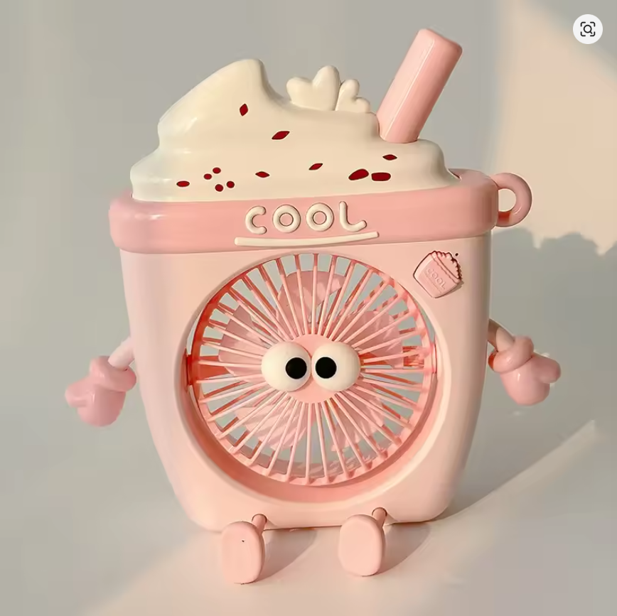 Portable Handheld Fans USB Charging Desktop Cartoon Mini Fan Student Office Summer Outdoor Climbing Fishing Small Fans
