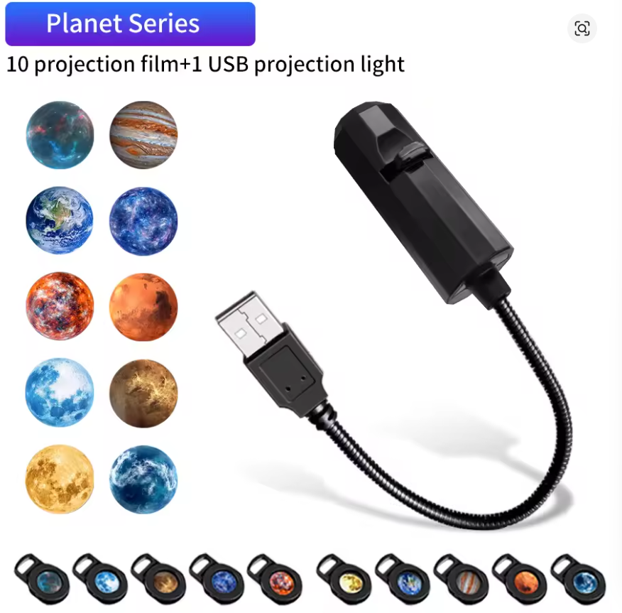 USB Plug Projection Lamp Planet/Halloween/Christmas Theme Replacement Lamp Strip Indoor Ceiling Decoration Projection Lamp