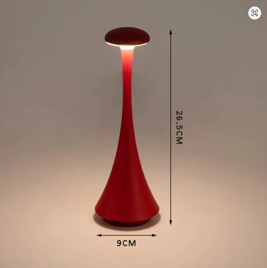 Mushroom Table Lamp, USB-C Rechargeable Wireless Touch Creative Night Light for Hotel, Bedroom & Home Atmosphere