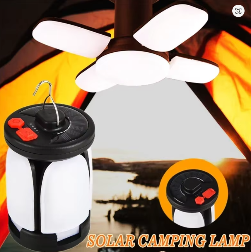 Solar charging tent lamp outdoor household waterproof camping lamp hanging lamp electric display night market stall lighting lamp