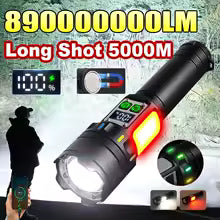 890000000LM Most Powerful LED Flashlights Strong Light 5000M Torch Light Rechargeable Portable Lamp Outdoor Camping Lantern