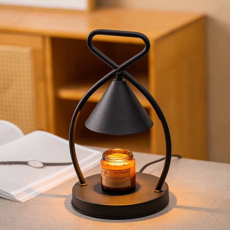 Creative and Minimalist Design Aromatherapy Wax Melting Lamp Wrought Iron Indoor Bedroom Romantic Atmosphere Bedside Lighting