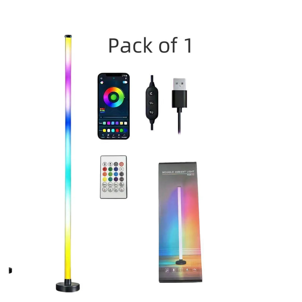 5V Corner Floor Lamp, Smart RGB LED corner lights with Remote and App control, for Living Room Bedroom Playroom,Easy to Install