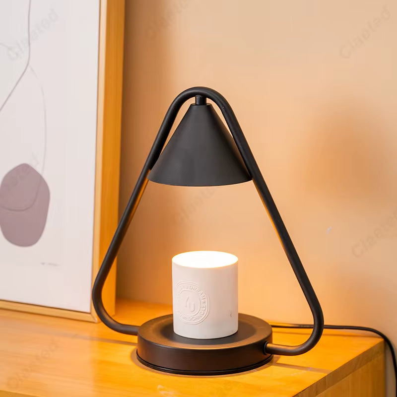 Creative and Minimalist Design Aromatherapy Wax Melting Lamp Wrought Iron Indoor Bedroom Romantic Atmosphere Bedside Lighting