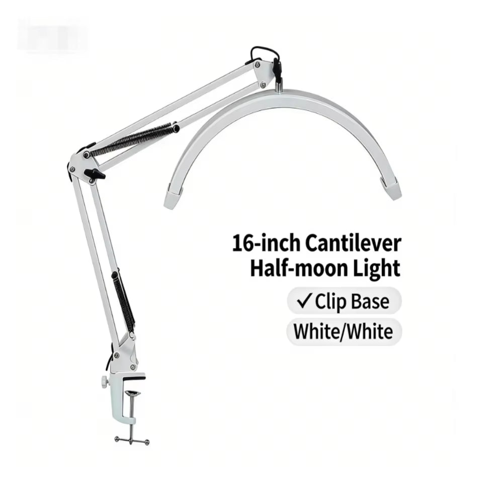 Modern LED Half-Circle Eyelash Extension Salon Light 16inch Desktop Half-Circle Eyelash Extension Light 32W Cantilever UShaped