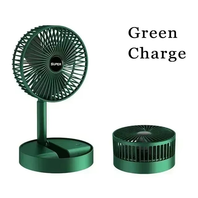 Summer Gift Portable Charging Desk Fan with Adjustable Height, Strong Wind, Foldable and Telescopic Mobile Phone Stand