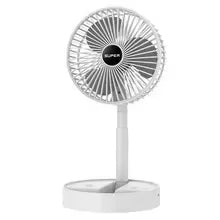 Summer Gift Portable Charging Desk Fan with Adjustable Height, Strong Wind, Foldable and Telescopic Mobile Phone Stand