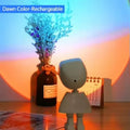 Modern Astronaut Robot Night Light Rainbow Projection Sunset Lamp for Bedroom Atmosphere Battery Operated Embedded Infinite