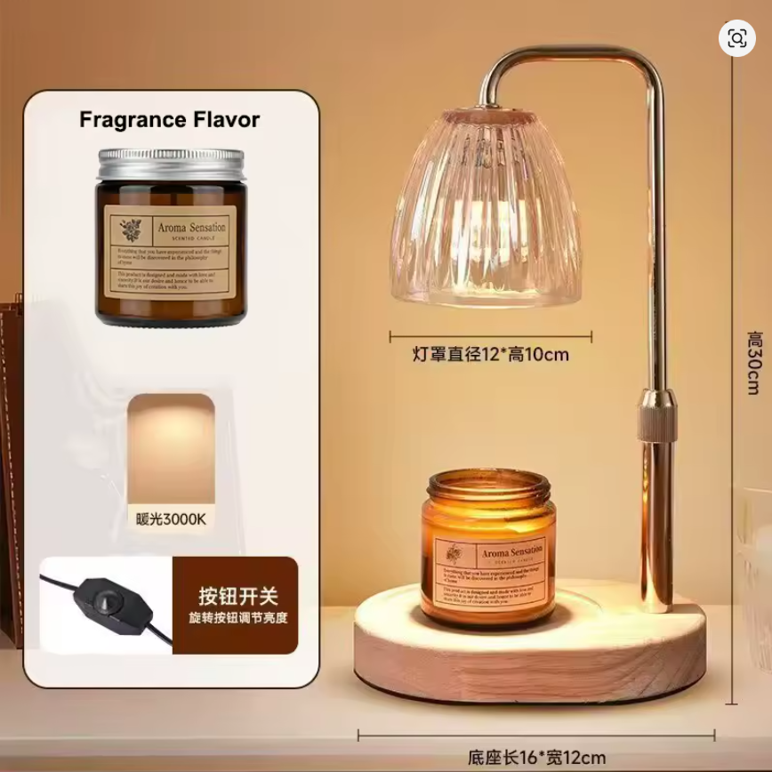 AC-220V Aromatherapy Candle Heating Lamp Deodorize 50W Dimmable Cafe Ambient Light Romantic Atmosphere Desktop Decorative Lamp