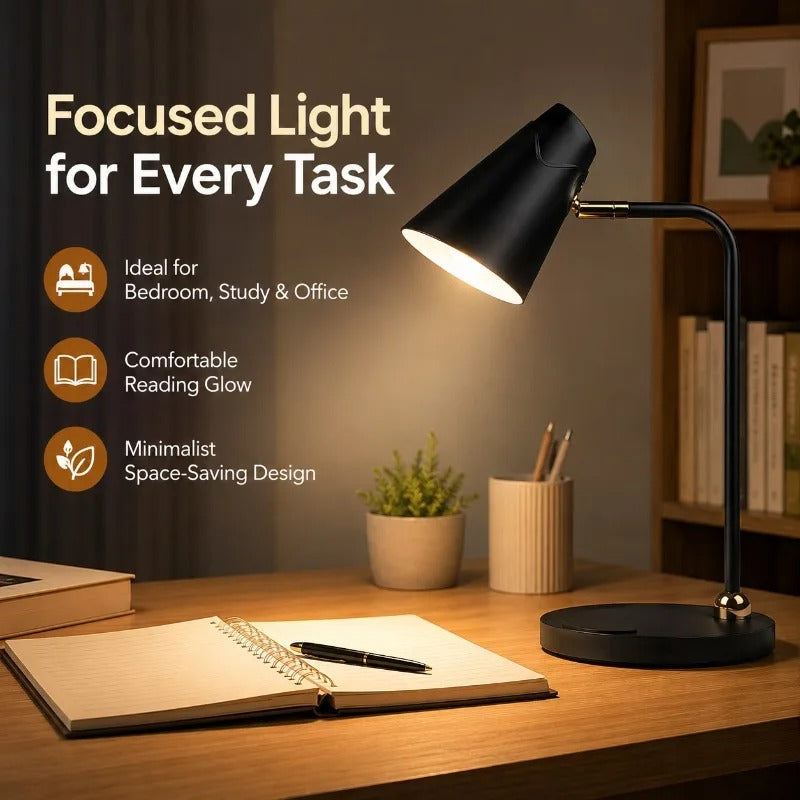 Simple Office Study Bedroom Study Art Desk Lamp LED Student Dormitory Specially Durable Adjustable Tri Color Reading Light