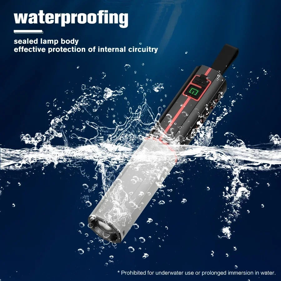 BALDR LED Portable Strong Light Flashlight AH29 Rechargeable Long Range Zoom Torch Outdoor Camping Fishing Hunting Handheld Lamp