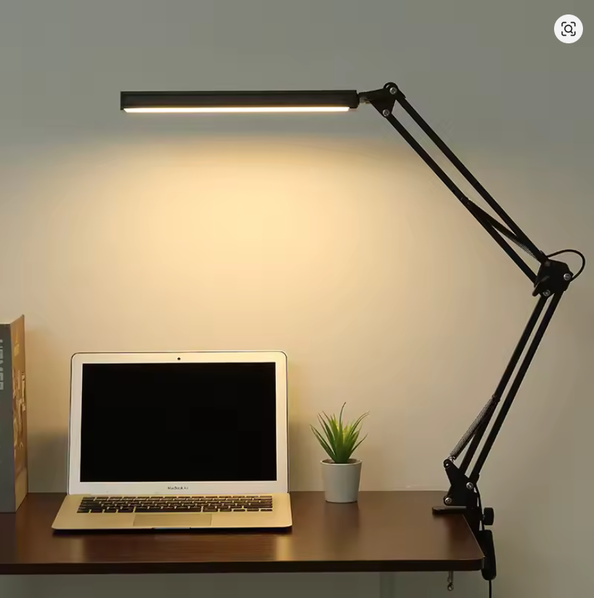 33CM LED Desk Lamp Adjustable Foldable Double Swing Arm Light Eye-Caring For Dormitory Study Office Architect Task Lamp Dimmable