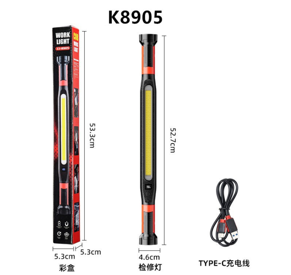 Super Bright Magnetic Work Light Built-in 5200mAh Rechargeable Battery Underhood Work Lamp Bar For Car Repair Outdoor lighting