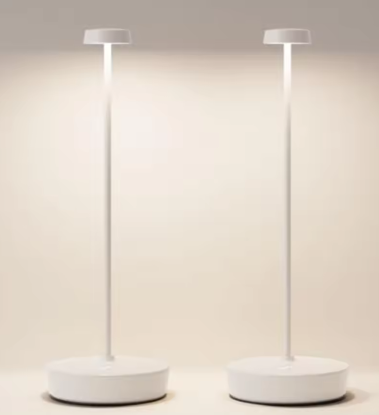Cordless LED Table Lamp Rechargeable Battery Desk Lamps, 3 Color Stepless Dimmable Metal Battery Table Lamps, Portable Waterpro