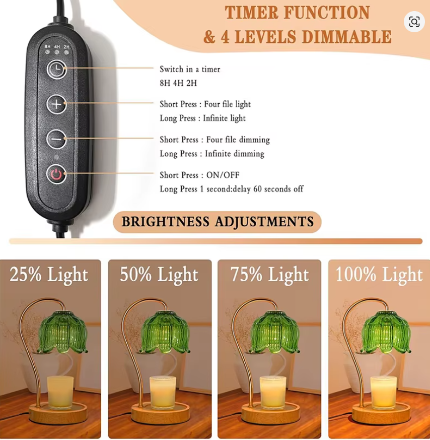 Nordic Glass Candle Warmer Lamp Bedroom Atmosphere Warmer Lamp Retro Lamp Candle Tray Night Light desk Decor Home Decoration ﻿