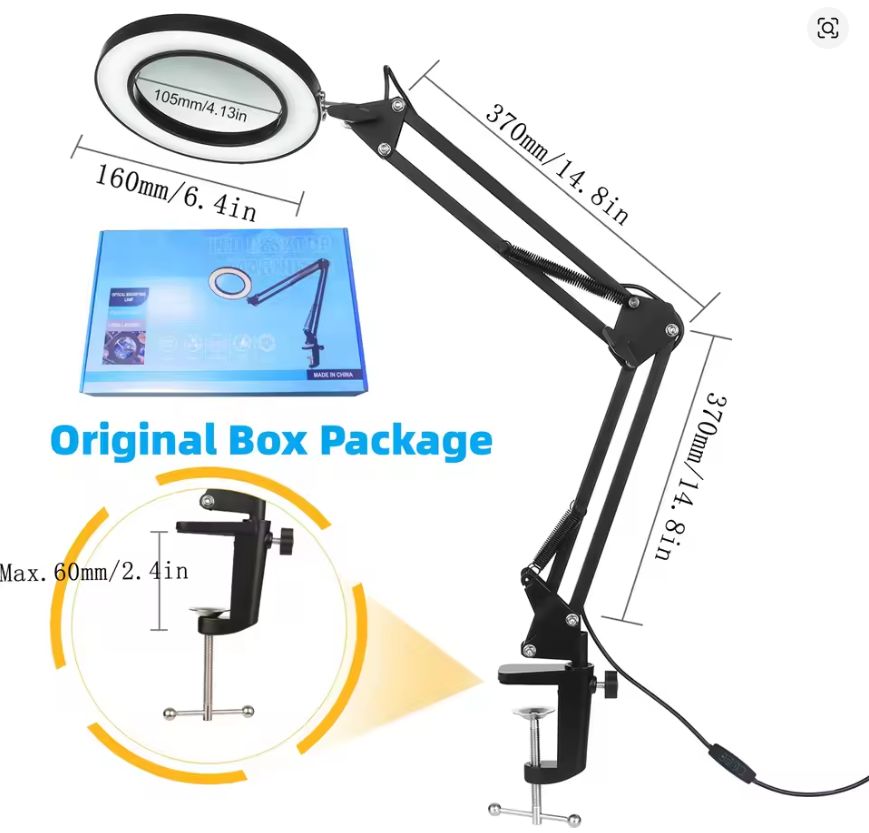 72LED 8X/10X NEW Illuminated Magnifier USB 3 Colors LED Magnifying Glass for Soldering Iron Repair/Table Lamp/Skincare Beauty