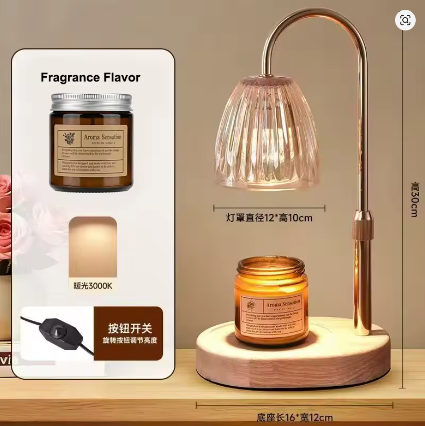 AC-220V Aromatherapy Candle Heating Lamp Deodorize 50W Dimmable Cafe Ambient Light Romantic Atmosphere Desktop Decorative Lamp