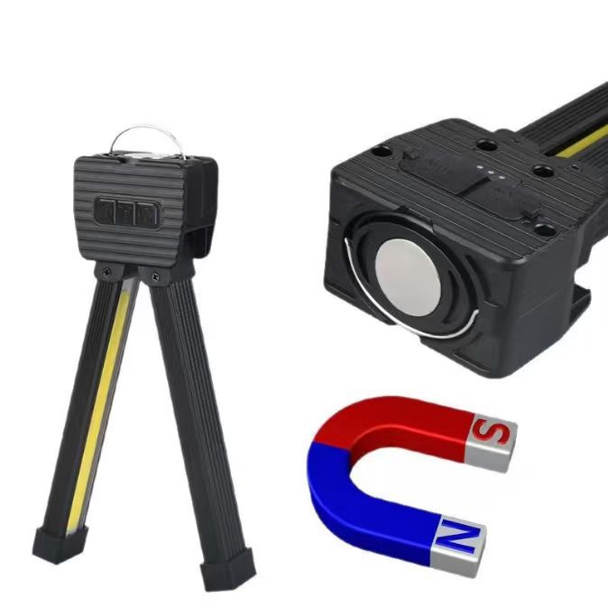 Multifunctional COB LED Work Light with Magnetic Base, 3-Color Modes (Cool White/Warm White/Red) for Inspection & Camping