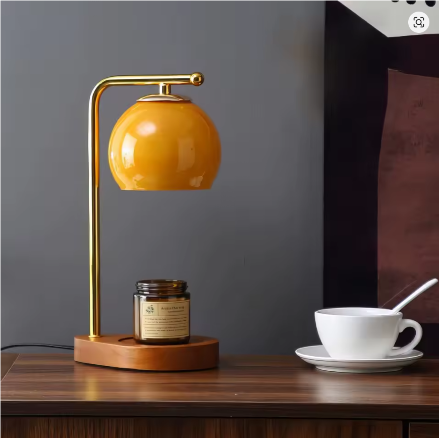 Fragrance Wax Melter Lamp, Flameless Candle Warmer Metal Aroma Diffuser with Gift Box, Decorative Light in European American