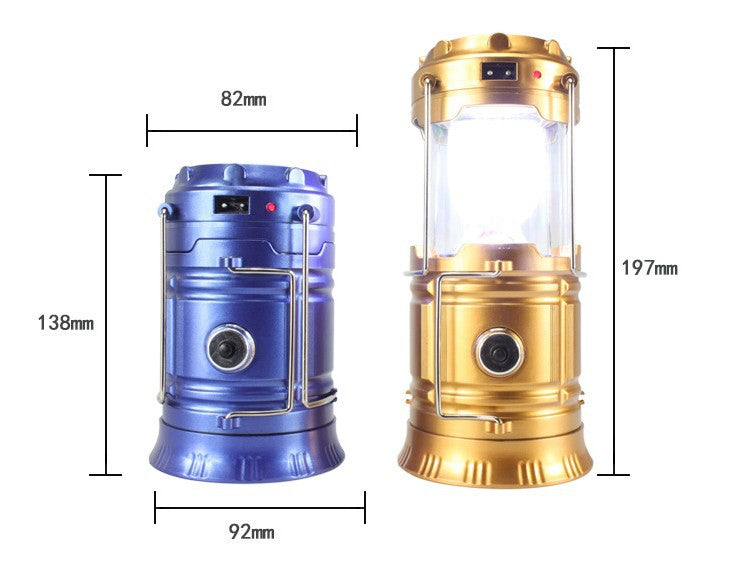 5800 Solar Camping Lantern, USB Rechargeable, Handheld Portable Light for Home, Outdoor & Night Market, Kerosene-Style Design