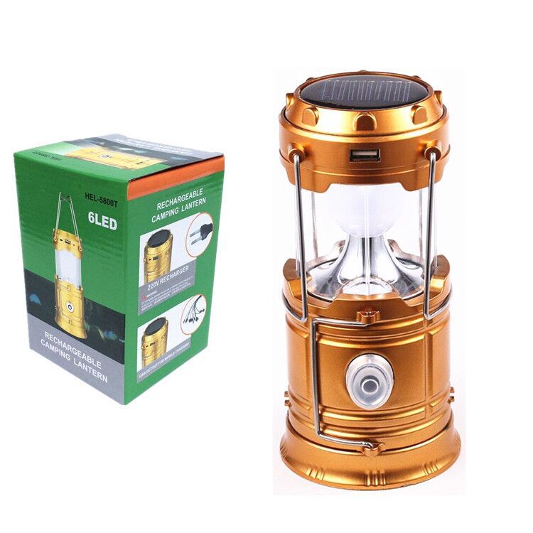 5800 Solar Camping Lantern, USB Rechargeable, Handheld Portable Light for Home, Outdoor & Night Market, Kerosene-Style Design