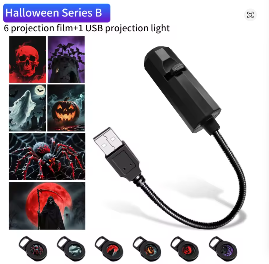 USB Plug Projection Lamp Planet/Halloween/Christmas Theme Replacement Lamp Strip Indoor Ceiling Decoration Projection Lamp