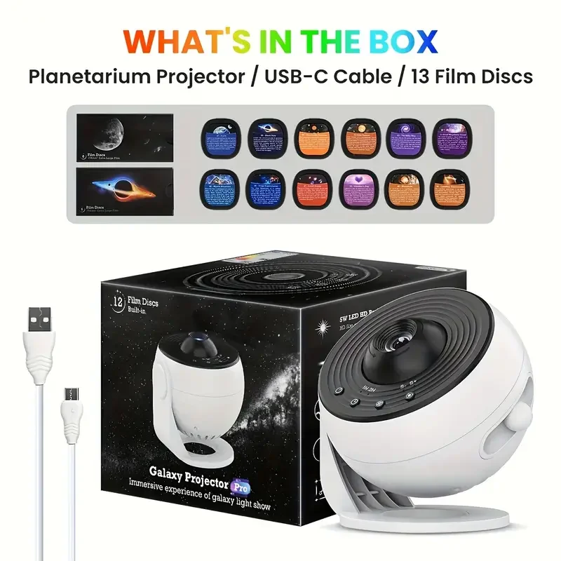 Star Projector Galaxy Night Light HD Lmage Disc Upgraded Planetarium Projector With Remote Control Bluetooth Function For Room