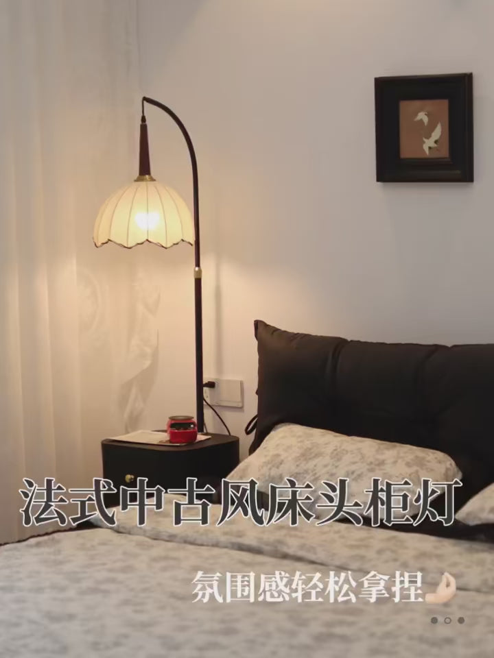Vintage Grapefruit Glass Lampshade Floor Lamp Living Room Sofa Side with Shelf Standing Lamp Study Room Reading Table Lamp