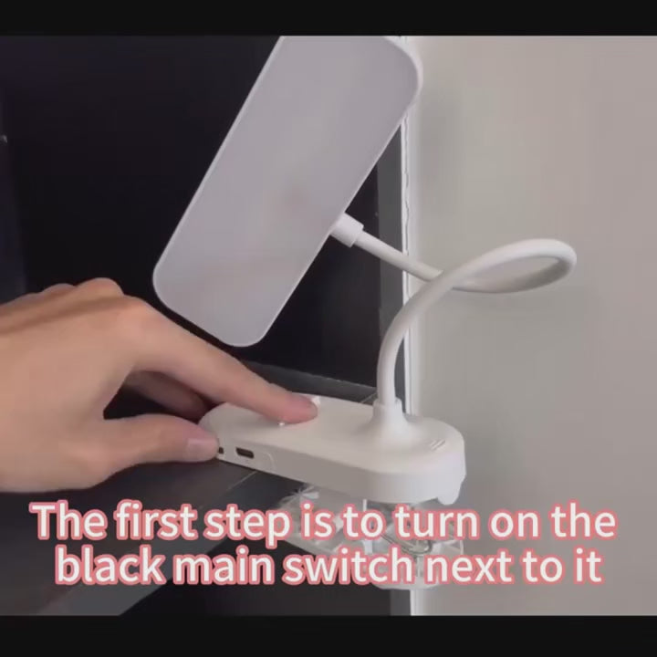 Clip-on LED USB charging desk lamp for college students, dormitory desk and bedroom reading lamp, suitable for office, study, be